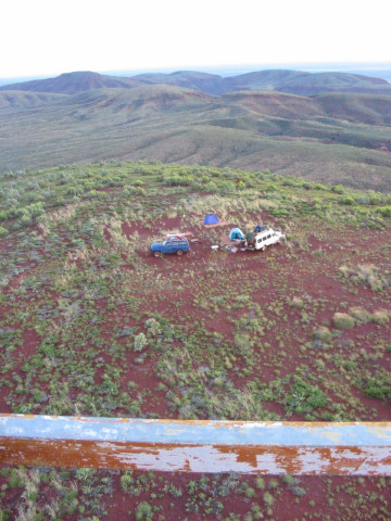 The camp spot – from the tower!