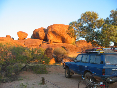 Max admires the Devils Marbles